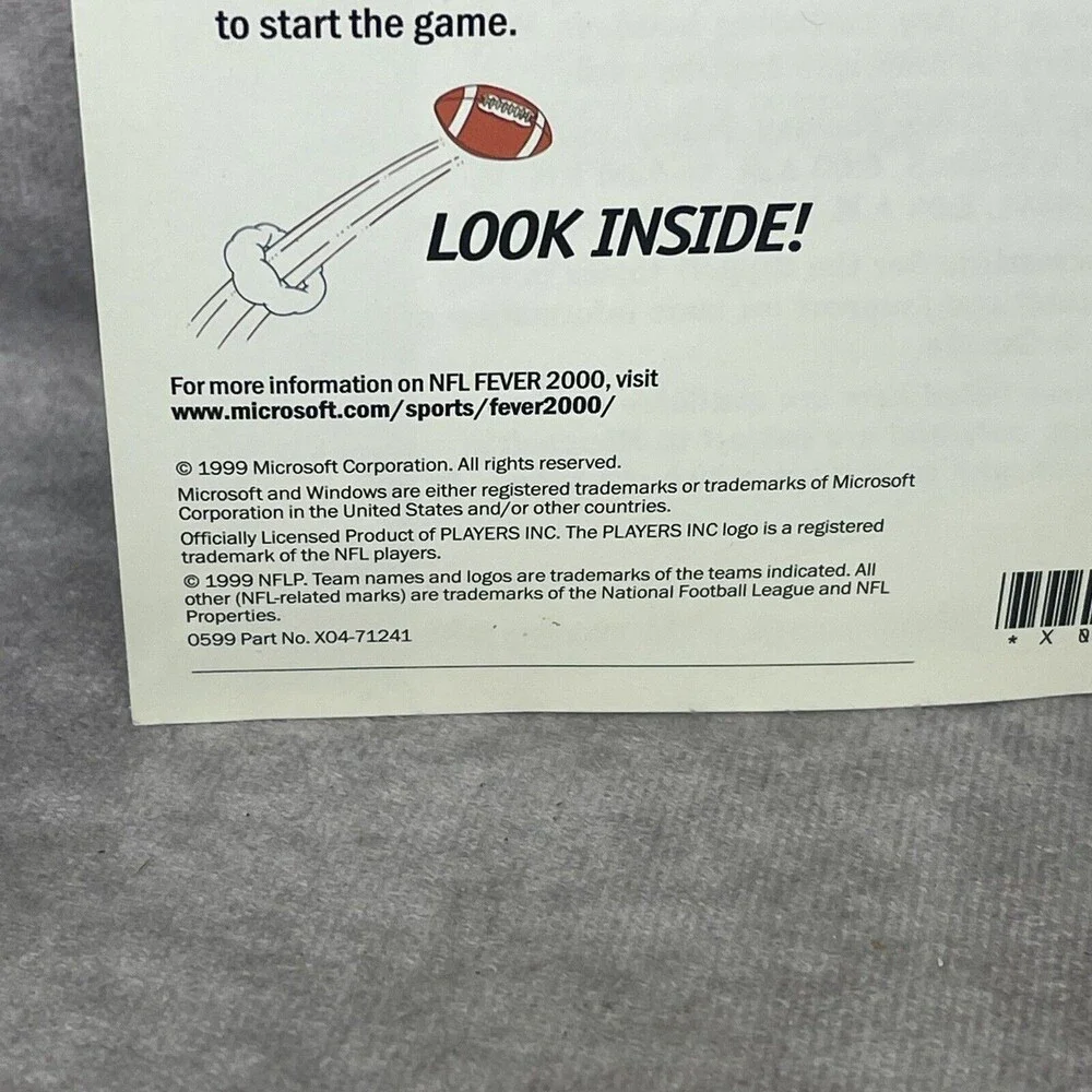 Microsoft NFL Fever 2000 PC CD-ROM MS 1999 game for Windows 95/98